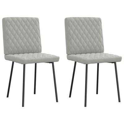 Eetkamerstoelen 2 st fluweel lichtgrijs