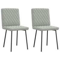 Eetkamerstoelen 2 st fluweel lichtgrijs