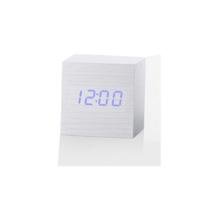 Multicolor geluiden controle houten klok moderne digitale LED Bureau wekker thermometer timer wit blauw