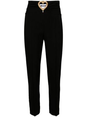 Moschino pantalon à découpes cœur - Noir