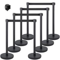 VEVOR Crowd Control Stanchion Wachtrijlijn Touw 8 x Barrières voor Menigtecontrole 90cm Touw Barrière Stanchion Wachtrij Gemaakt van Ijzer en Staal