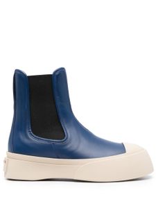 Marni bottes chelsea en cuir verni - Bleu