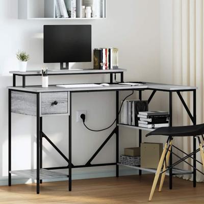 Bureau Grijs sonoma 120 x 79 x 86.5 cm Bewerkt hout