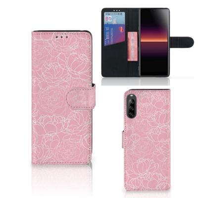 Sony Xperia L4 Hoesje White Flowers | Portemonnee hoesje