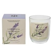 Decoris Geurkaars in glas lavendel h9cm