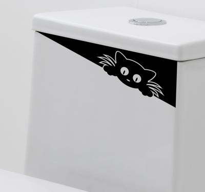 Grappige tekening voor wc-sticker