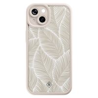 iPhone 15 siliconen case - Palmy leaves beige
