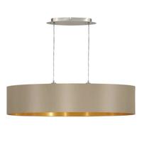 EGLO Maserlo - Hanglamp - 2 Lichts - 100cm - Grijs|Taupe|Goud