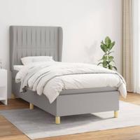 Boxspring met matras stof lichtgrijs 90x190 cm