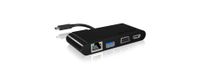 ICY BOX IB-DK403-C Bedraad USB 3.2 Gen 1 (3.1 Gen 1) Type-C Zwart - thumbnail