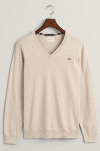 GANT Regular Fit Trui V-halsbeige, Effen