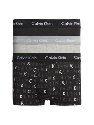 Calvin Klein - 3p Low R Trunk - Cotton Stretch - YKS, Maat:S