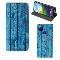 Motorola Moto G9 Power Book Wallet Case Wood Blue - thumbnail