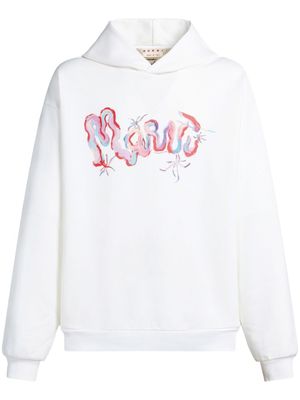 Marni hoodie à logo imprimé - Blanc