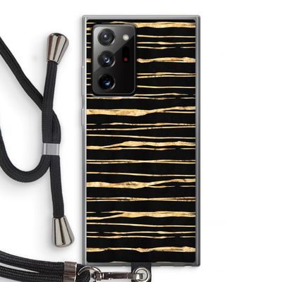 Gouden strepen: Samsung Galaxy Note 20 Ultra / Note 20 Ultra 5G Transparant Hoesje met koord