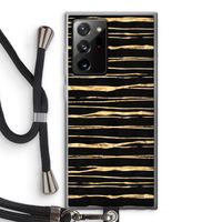 Gouden strepen: Samsung Galaxy Note 20 Ultra / Note 20 Ultra 5G Transparant Hoesje met koord
