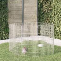 Dierenverblijf 8 panelen 54x80 cm gegalvaniseerd ijzer - thumbnail