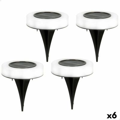 Set tuinverlichting op zonne-energie Aktive 4 Onderdelen ABS 10,5 x 12,5 x 10,5 cm (6 Stuks)
