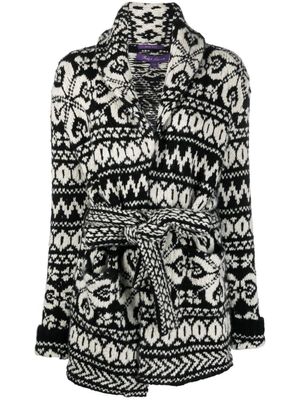 Ralph Lauren Collection cardigan en maille intarsia à col châle - Noir