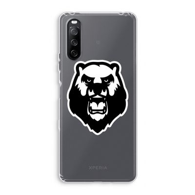 Angry Bear (white): Sony Xperia 10 III Transparant Hoesje