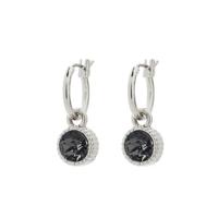 Biba Hang Oorbellen Zilver met Swarovski Steentje Silver Night