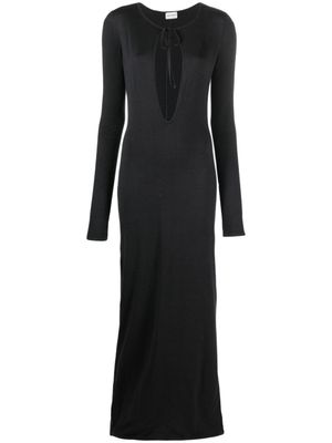 Magda Butrym robe longue en soie à manches longues - Gris