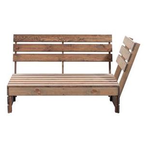 Palletbank Lucca met hoekleuning - greywash - 120x93,5x76,5 cm - Leen Bakker