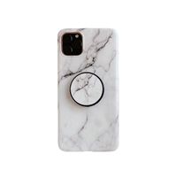 iPhone SE 2020 hoesje - Backcover - Marmer - Ringhouder - TPU - Wit
