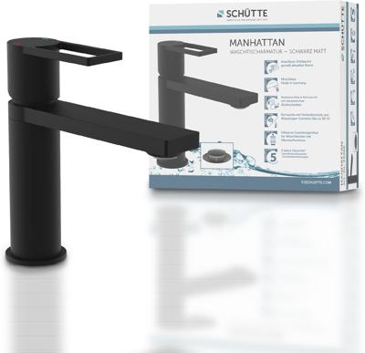 Schutte MANHATTAN Wastafelkraan | Mat Zwart - 33016