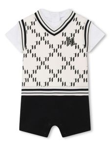 Karl Lagerfeld Kids grenouillère à motif monogrammé - Tons neutres