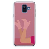 Pink boots: Samsung Galaxy A6 (2018) Transparant Hoesje