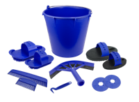 Poetsset van 10 items in emmer Blauw