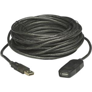 Manhattan USB-kabel USB 2.0 USB-A stekker, USB-A bus 20.00 m Zwart 150958