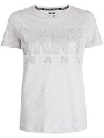 DKNY stud-embellished logo T-shirt - Gris