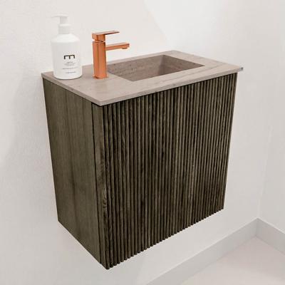 Toiletmeubel Mondiaz Joya Dlux | 40 cm | Meubelkleur Shadow | Faye wastafel Saba Wasbak Rechts | 1 kraangat
