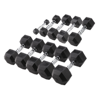Body-Solid Hexa Rubber Dumbbell Set 1 -10 kg + opbergrek Body-Solid Hexa Rubber Dumbbell Set 1 -10 kg + opbergrek