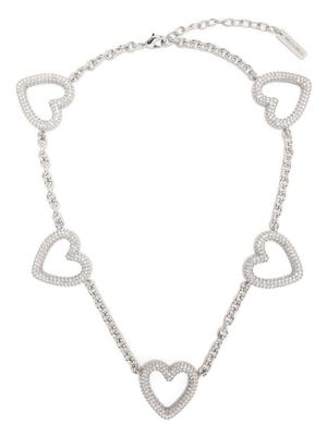 MACH & MACH collier à design cœur serti de cristaux - Argent