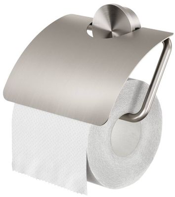 Geesa Opal toiletrolhouder met klep 14x1,9x14,2cm geborsteld RVS Geesa Opal toiletrolhouder met klep 14x1,9x14,2cm geborsteld RVS