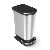 Rotho paso duo pedaalemmer 50l zilver/metallic Rotho paso duo pedaalemmer 50l zilver/metallic