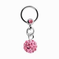 Jeweled Ball Closure Ring met bedel Chirurgisch staal 316L / Belegde messing Piercingringen