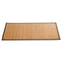 Badkamer vloermat anti-slip lichte bamboe 50 x 80 cm met grijze rand   -