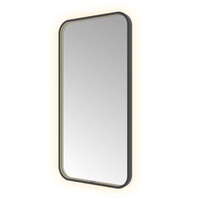 Hotbath &MORE Spiegel direct en indirect LED spiegelverwarming color changing dimbaar met afstandsbediening Geborsteld zwart PVD SSQ510MBP