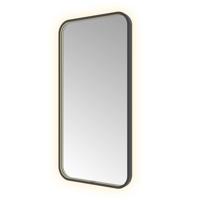 Hotbath &MORE Spiegel direct en indirect LED spiegelverwarming color changing dimbaar met afstandsbediening Geborsteld zwart PVD SSQ510MBP