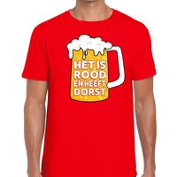 Rood Het is rood en heeft dorst t-shirt heren