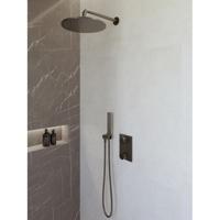 Wiesbaden Caral Inbouwthermostaat compleet met Hoofddouche (30cm) en Staafhanddouche - Gunmetal