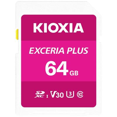Kioxia EXCERIA PLUS SDXC-kaart 64 GB UHS-I, v30 Video Speed Class