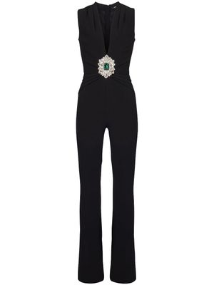 Balmain combinaison évasée à design sans manches - Noir