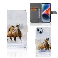 iPhone 15 Plus | Telefoonhoesje | Met pasjeshouder | Paarden