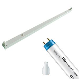 LED TL Armatuur met T8 Buis - Aigi Dybolo - 120cm Enkel - Philips - CorePro LEDtube EM 865 - 14.5W - Helder/Koud Wit