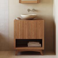 Kave Home Badkamermeubel 'Kuveni' Met 2 deuren, Teakhout (excl. waskom)